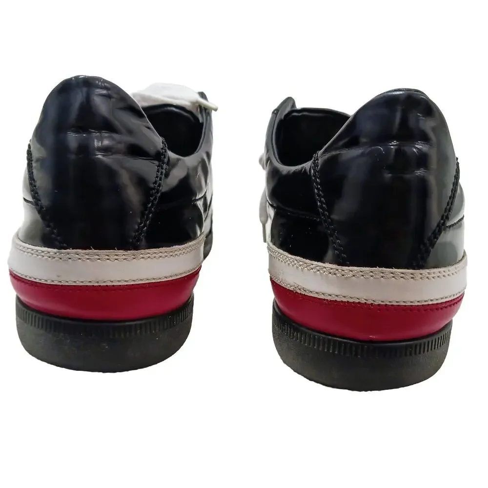 Christian‎ Dior Homme Patent Leather Trainers Men Sz 9 BLACK Red White Luxury